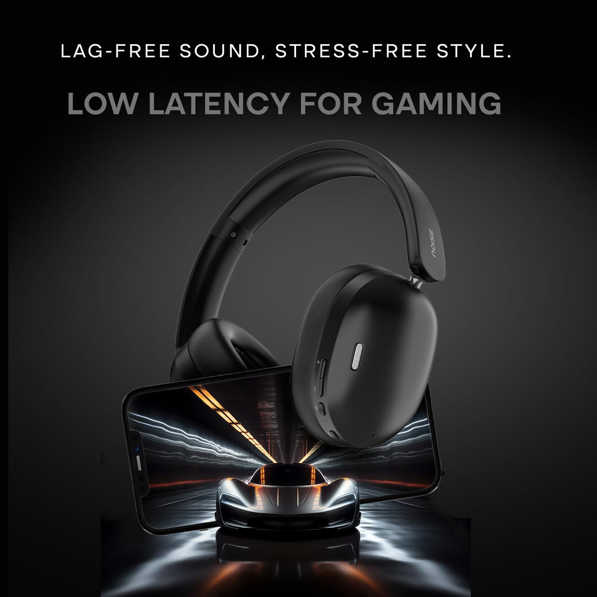 Noise Airwave Max XR Wireless Over-Ear Headphones with 120H Playtime, ANC, HFA Tech, Spatial Audio, Dual Pairing,BT V6.0(Pearl Beige)