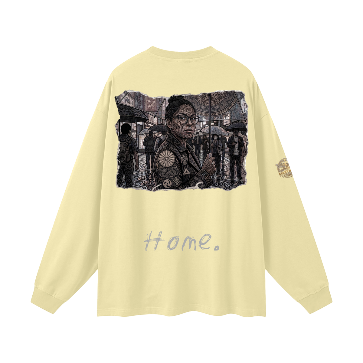 Tribal T-Line Oversized Unisex Long Sleeve T-Shirt