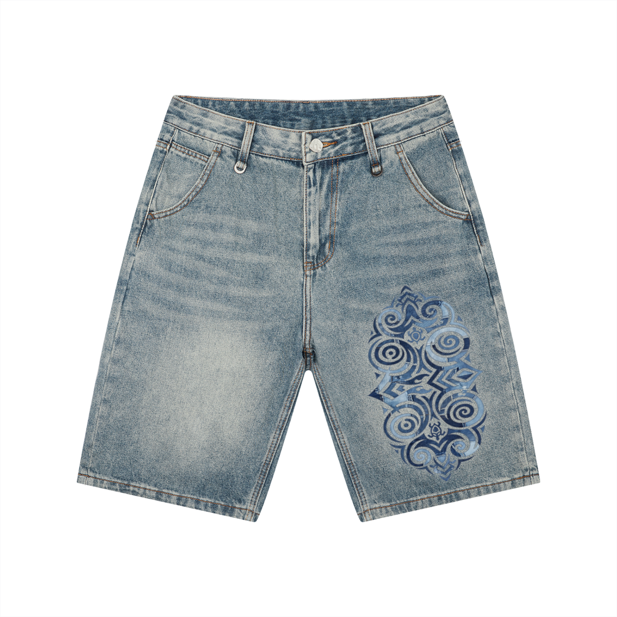 Blued - Men's Vintage Wash Denim Shorts